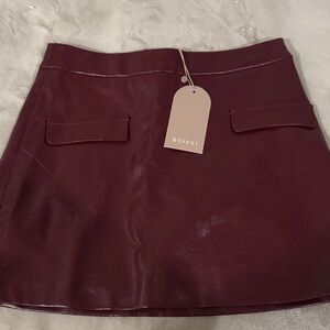 Meshki Coralia Faux Leather Mini Skirt